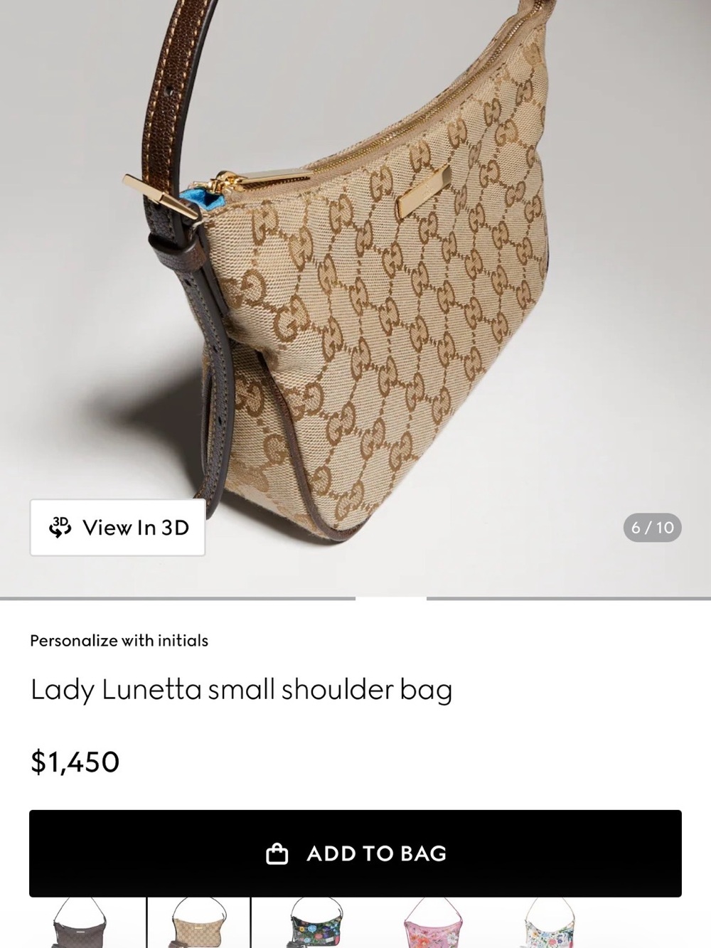 Gucci GG Supreme Canvas Shoulder Bag in beige and brown with gold hardware - Picture 9 of 9